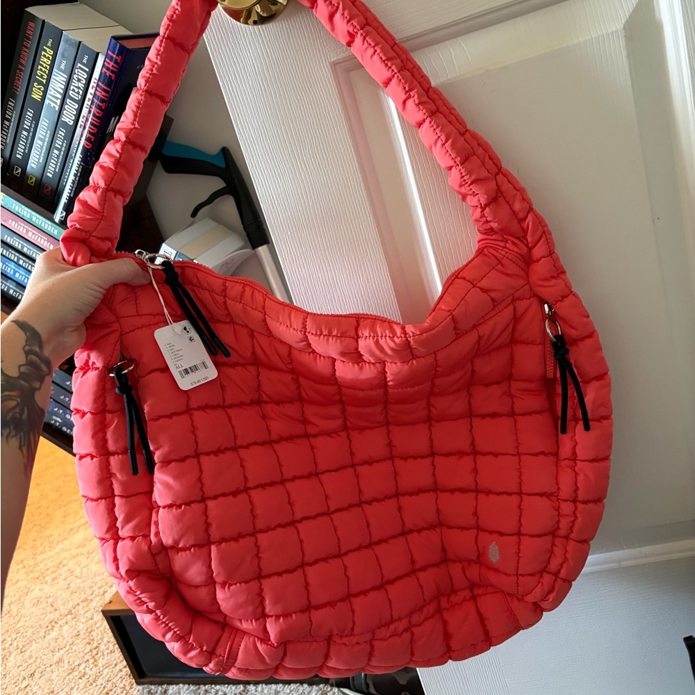 Free People Quilted Red Crossbody Bag